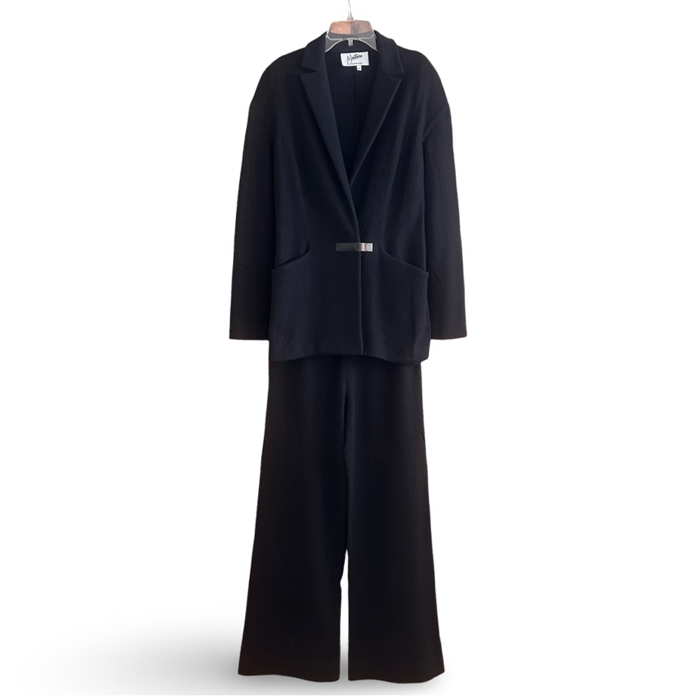 CLAUDE MONTANA Elegant Black Women's Pantsuit